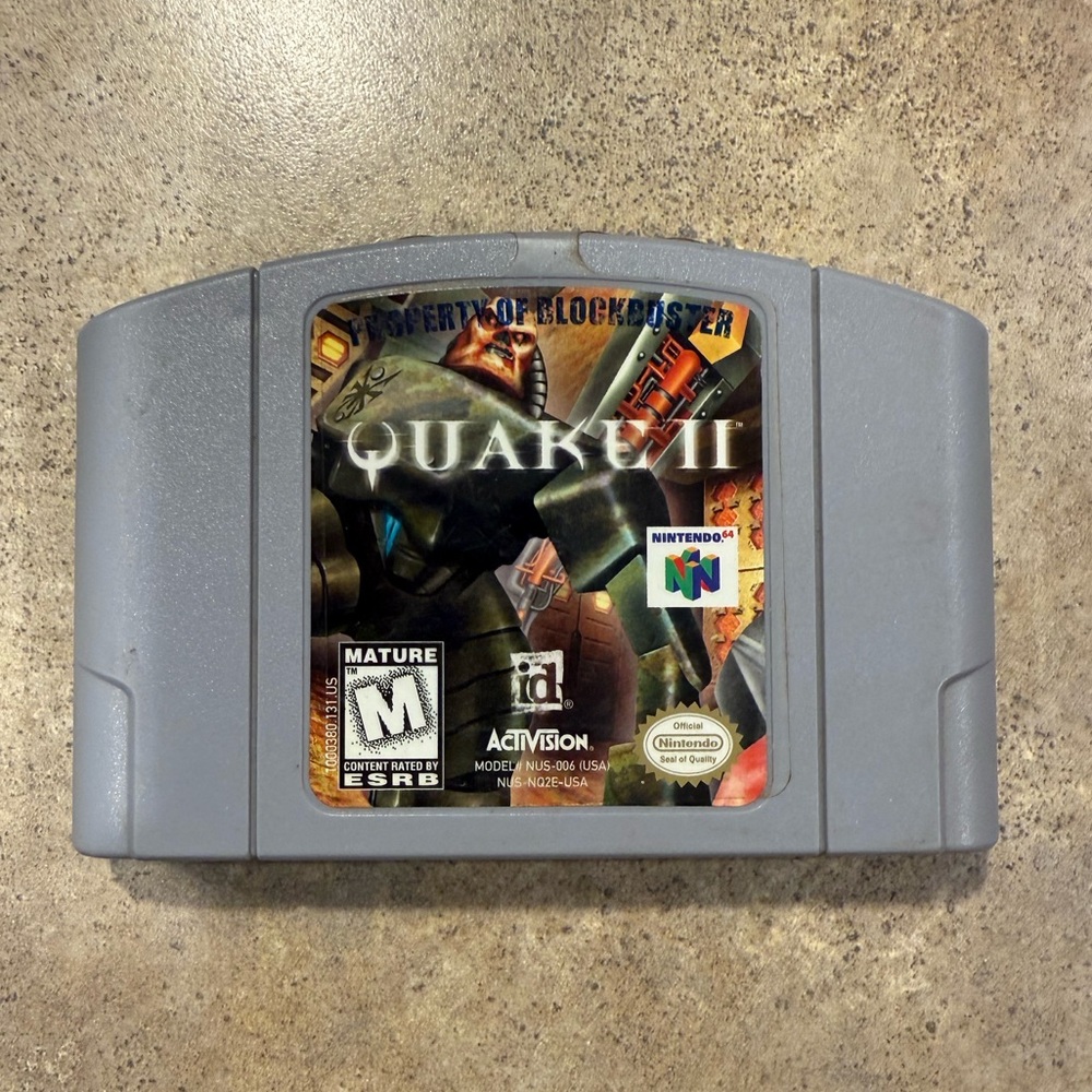 Quake II 2 (Nintendo 64, 1999) N64 Cartridge Authentic Blockbuster - Tested